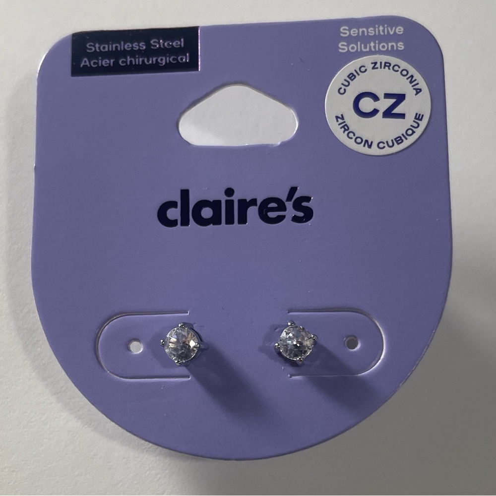 Claire’s Stainless Steel 4mm Earrings - hypoallergenic nickel NWT